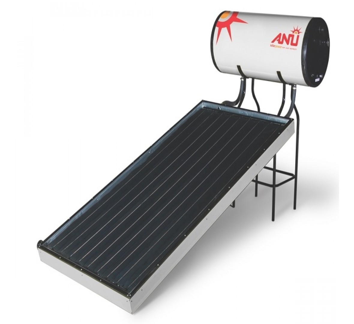 ANU SOLAR WATER HEATER 100LPD FPC (SS 304 TANK, 1MM)