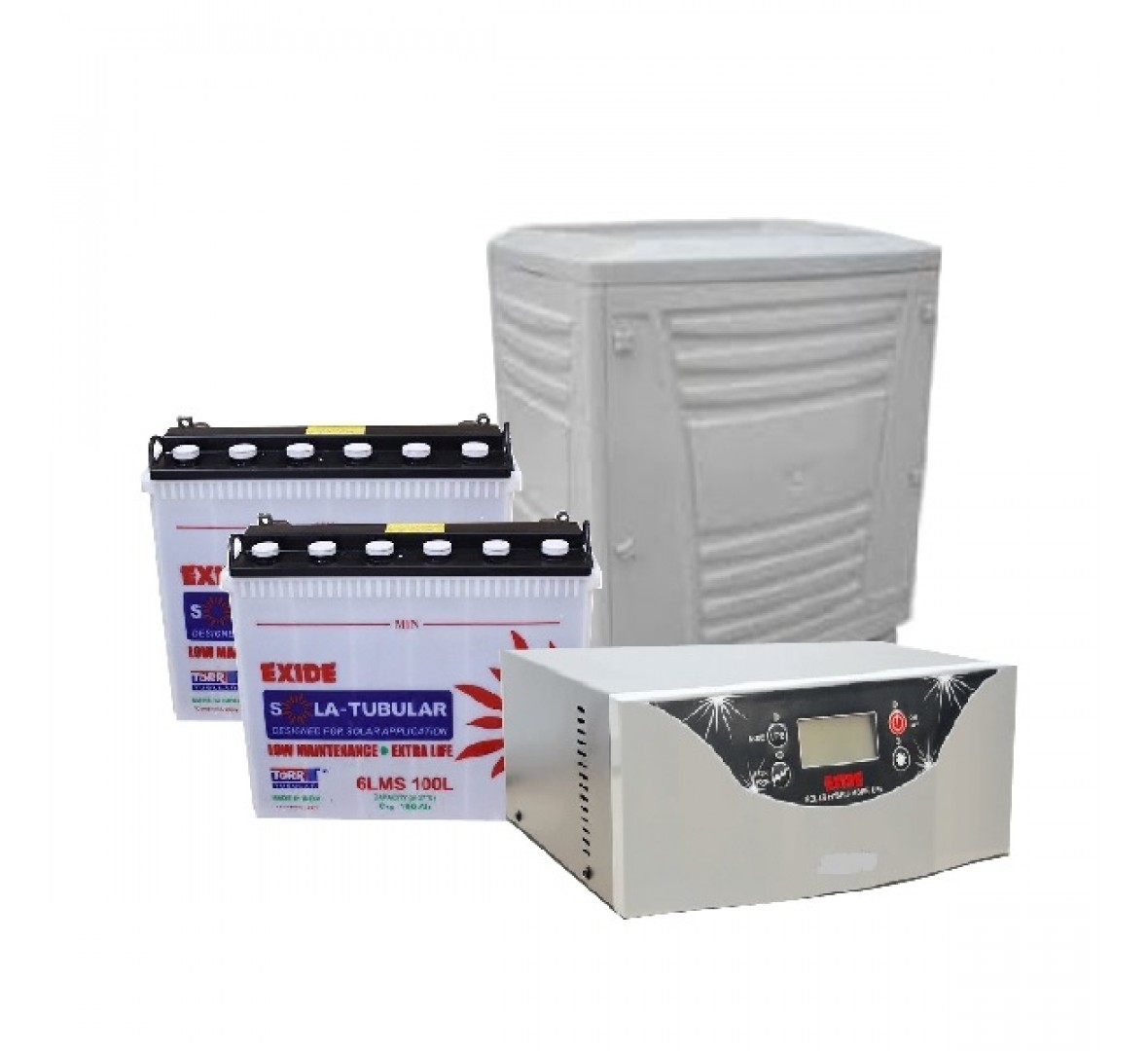 EXIDE SOLAR SHP 1450VA + 2 x EXIDE 6LMS100L 100AH + TROLLEY