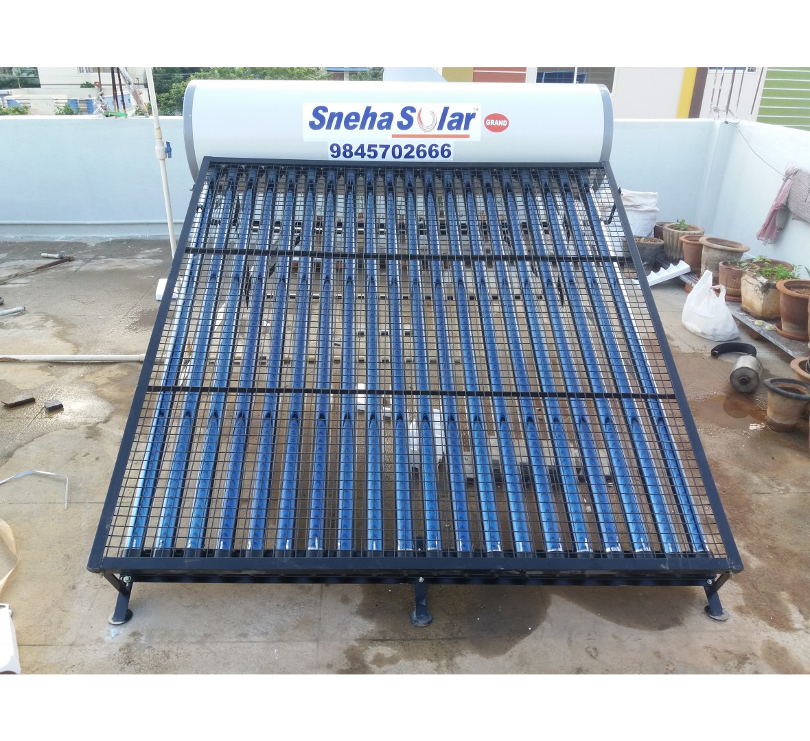 SNEHA SOLAR GRAND 150LPD SOLAR WATER HEATER (GI WITH ENAMEL COATING)