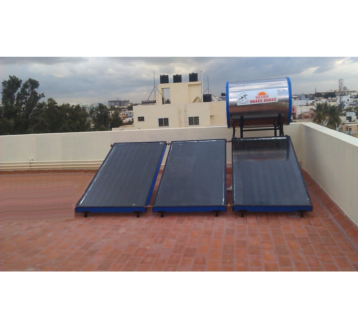 SUNKIRAN NON-PRESSURIZED FPC 300LPD (SS 304G) SOLAR WATER HEATER