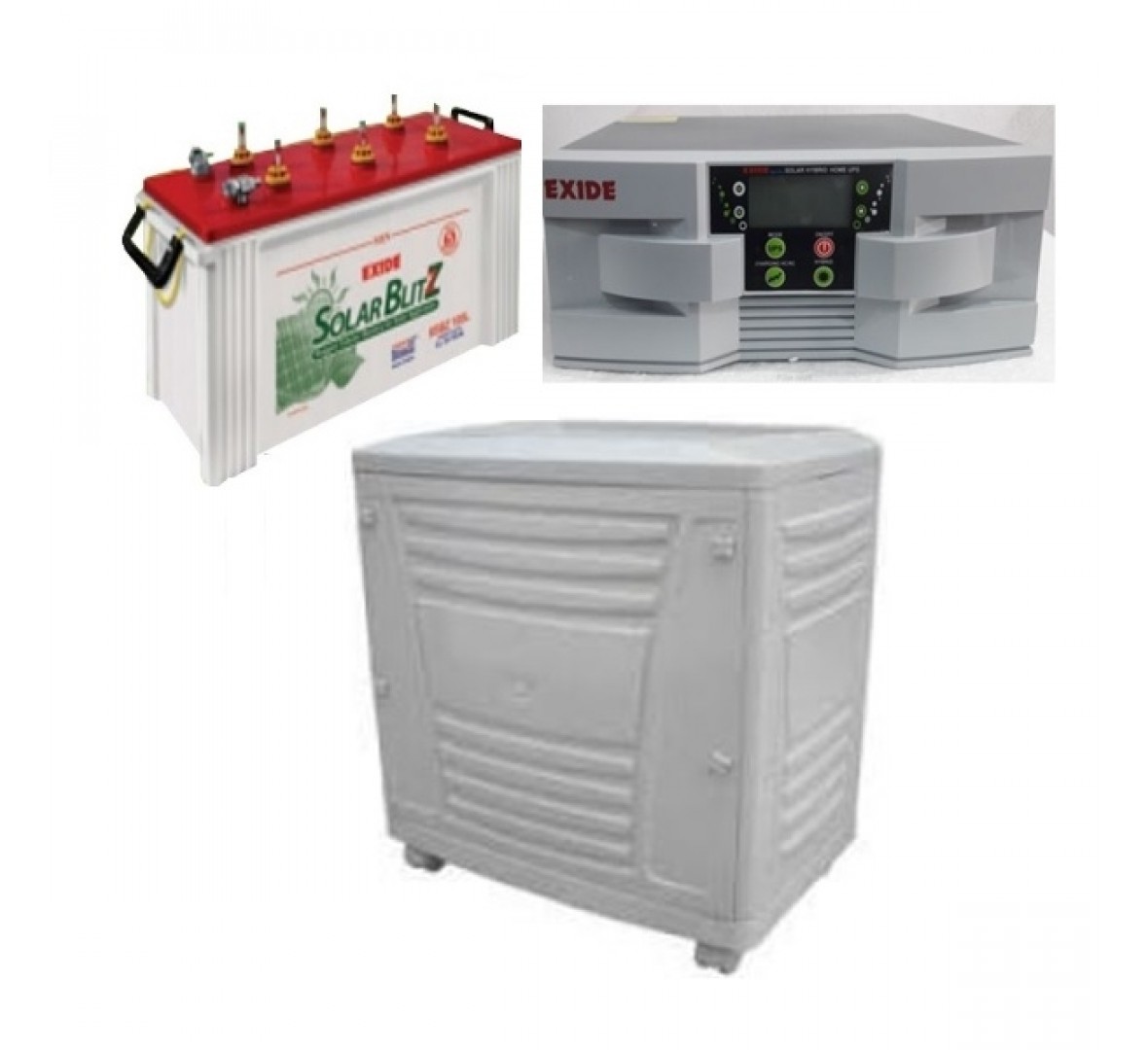 EXIDE SOLAR SHP 850VA + EXIDE 6LMS100L 100AH + TROLLEY