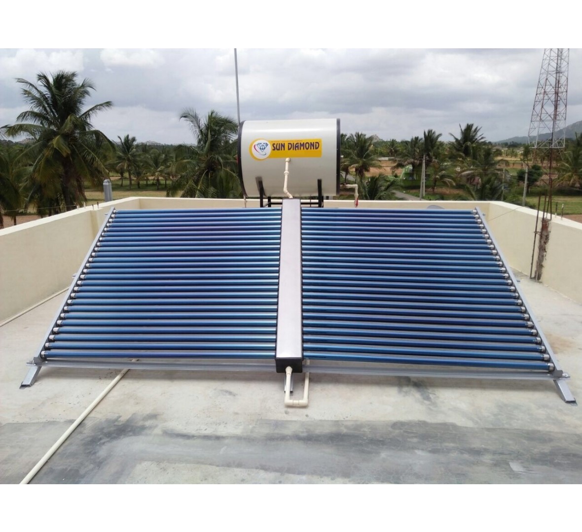 SUN DIAMOND SOLAR PREMIER 500LPD (SS304 TANK, 0.8 MM) SOLAR WATER HEATER