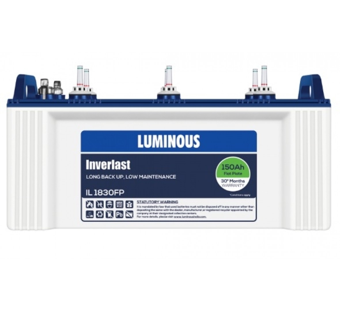 LUMINOUS INVERLAST IL 1830 150AH FLAT PLATE BATTERY