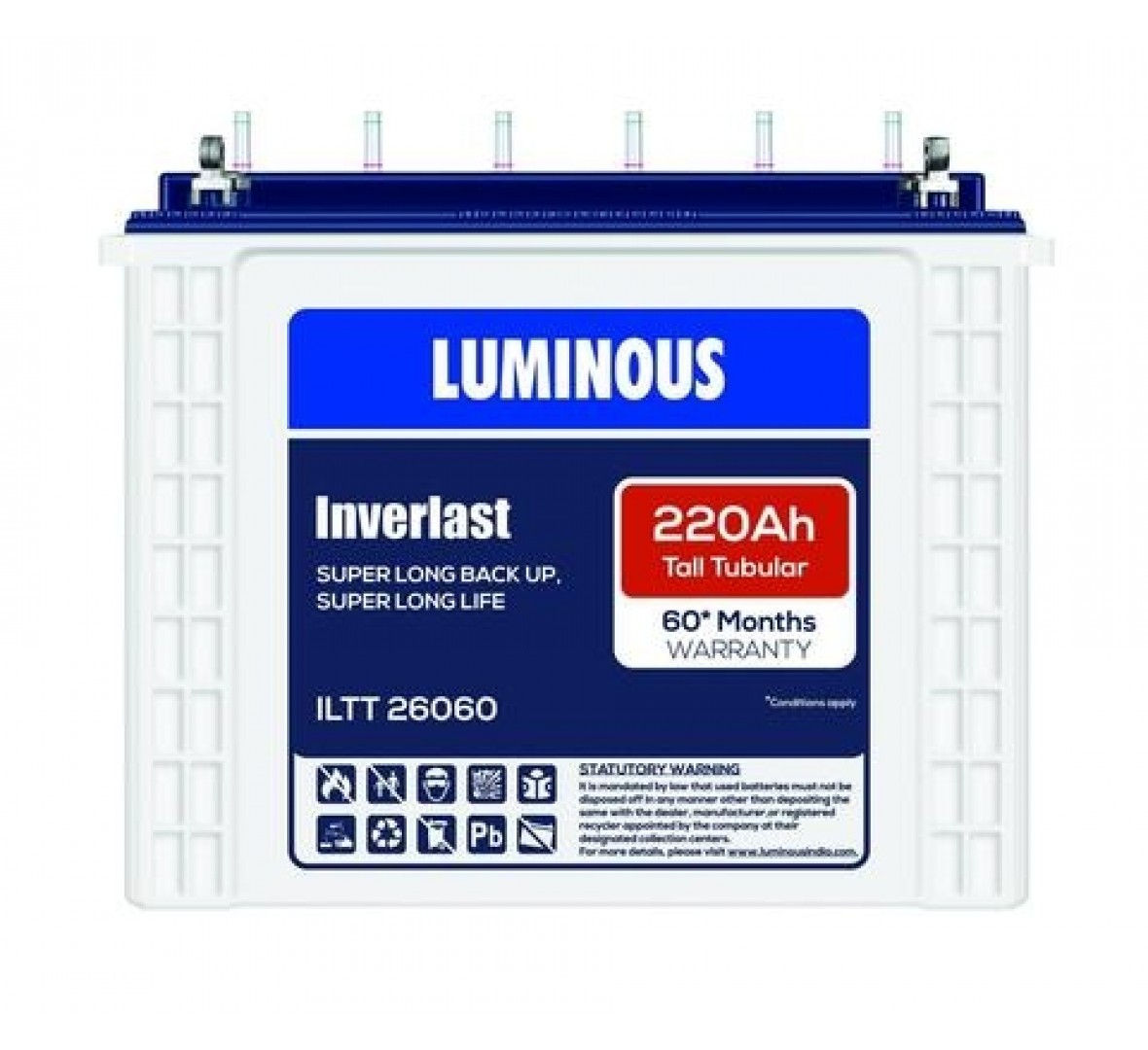 LUMINOUS ILTT 26060 220AH TALL TUBULAR BATTERY