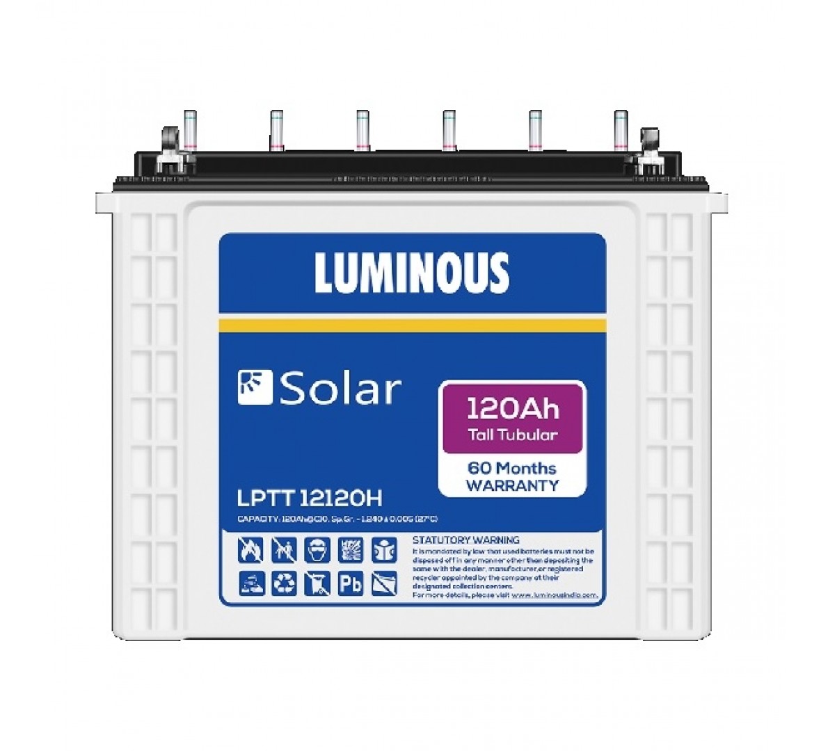 LUMINOUS SOLAR LPTT 12120H 120AH BATTERY
