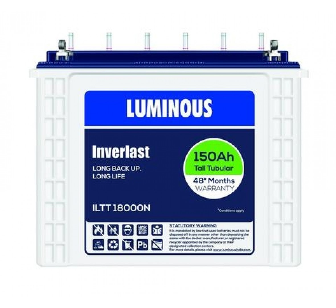 LUMINOUS ILTT 18000N 150AH TALL TUBULAR BATTERY