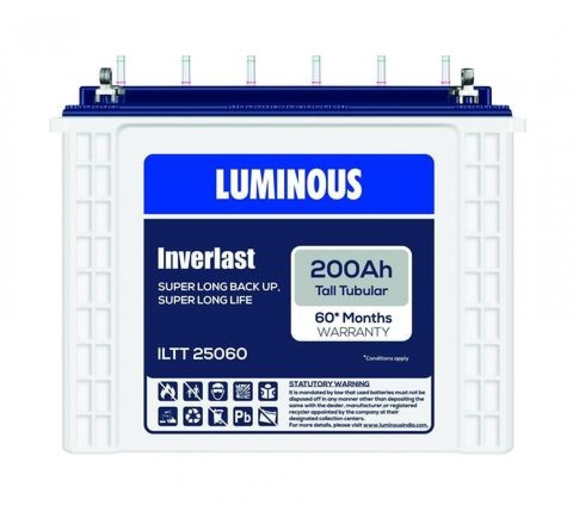 LUMINOUS ILTT 25060 200AH TALL TUBULAR BATTERY