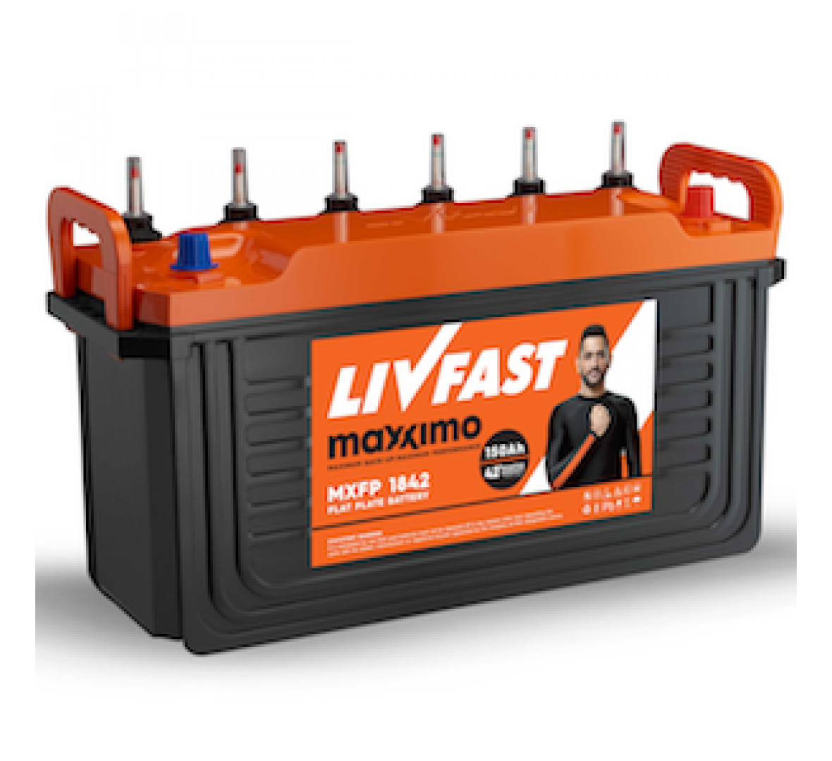 LIVFAST MAXXIMO MXFP 1842, 150AH FLAT PLATE BATTERY