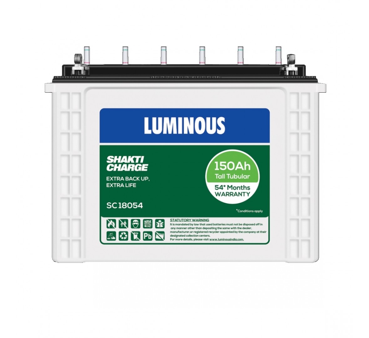 LUMINOUS SC 18054, 150AH TALL TUBULAR BATTERY