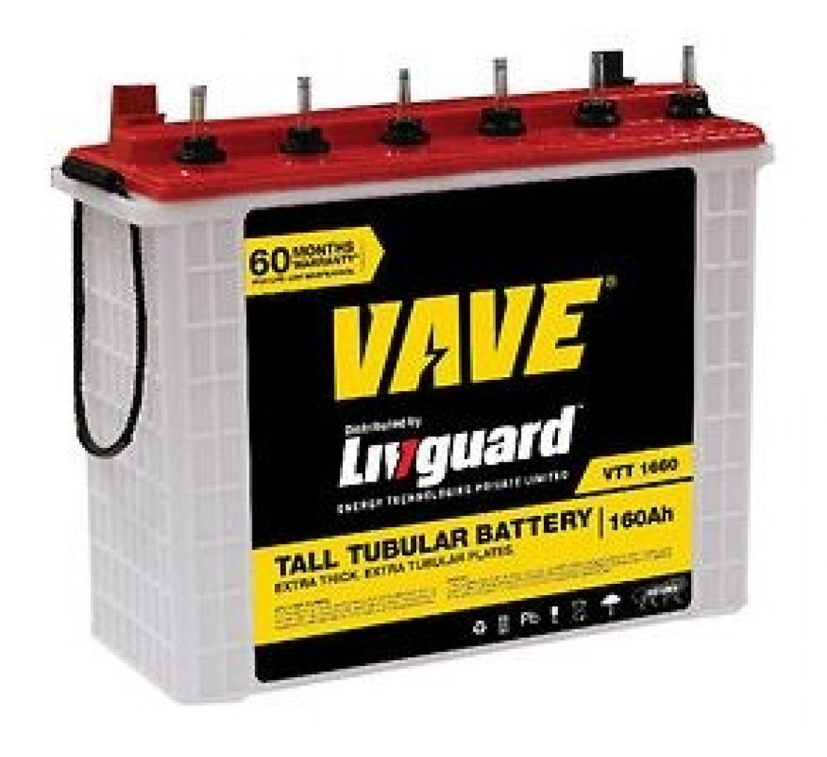 LIVGUARD VAVE VTT 1660 160AH TALL TUBULAR BATTERY
