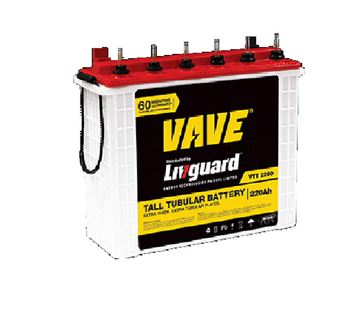 LIVGUARD VAVE VTT 2260 220AH TALL TUBULAR BATTERY