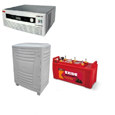 EXIDE HOME UPS 650VA + EXIDE IB 1000 100AH + TROLLEY