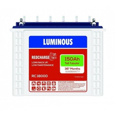 LUMINOUS RC 18000, 150AH TUBULAR BATTERY