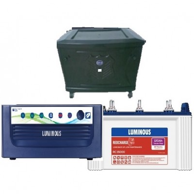 LUMINOUS ECO VOLT+ 1050 + LUMINOUS RC 15000 120AH + TROLLEY