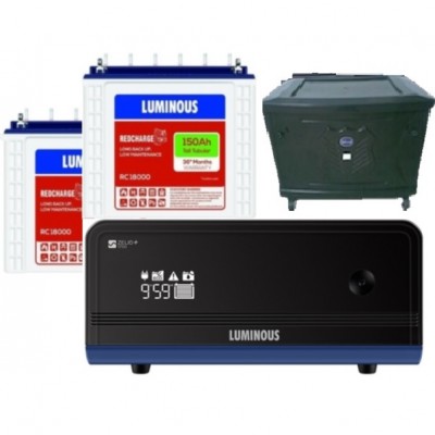 LUMINOUS ZELIO+ 1700 + 2 X LUMINOUS RC 18000 150AH + TROLLEY