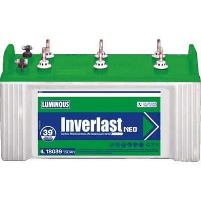 LUMINOUS INVERLAST IL 18039 150AH FLAT PLATE BATTERY