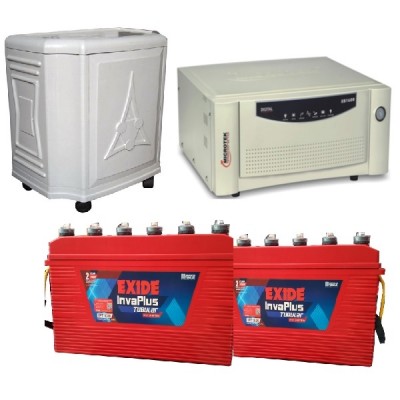 MICROTEK UPS SEBZ 1600VA + 2 x EXIDE INVAPLUS IPT 1000 100AH BATTERY + TROLLEY
