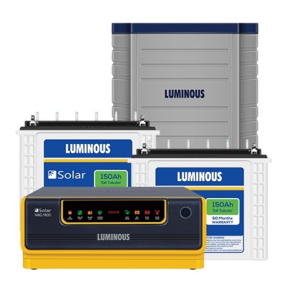LUMINOUS SOLAR NXG1800 1500VA + 2 x LUMINOUS LPTT12150H 150AH + TROLLEY