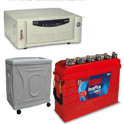 MICROTEK UPS SEBZ 1100VA + EXIDE INVAPLUS IPST 1000 100AH BATTERY + TROLLEY